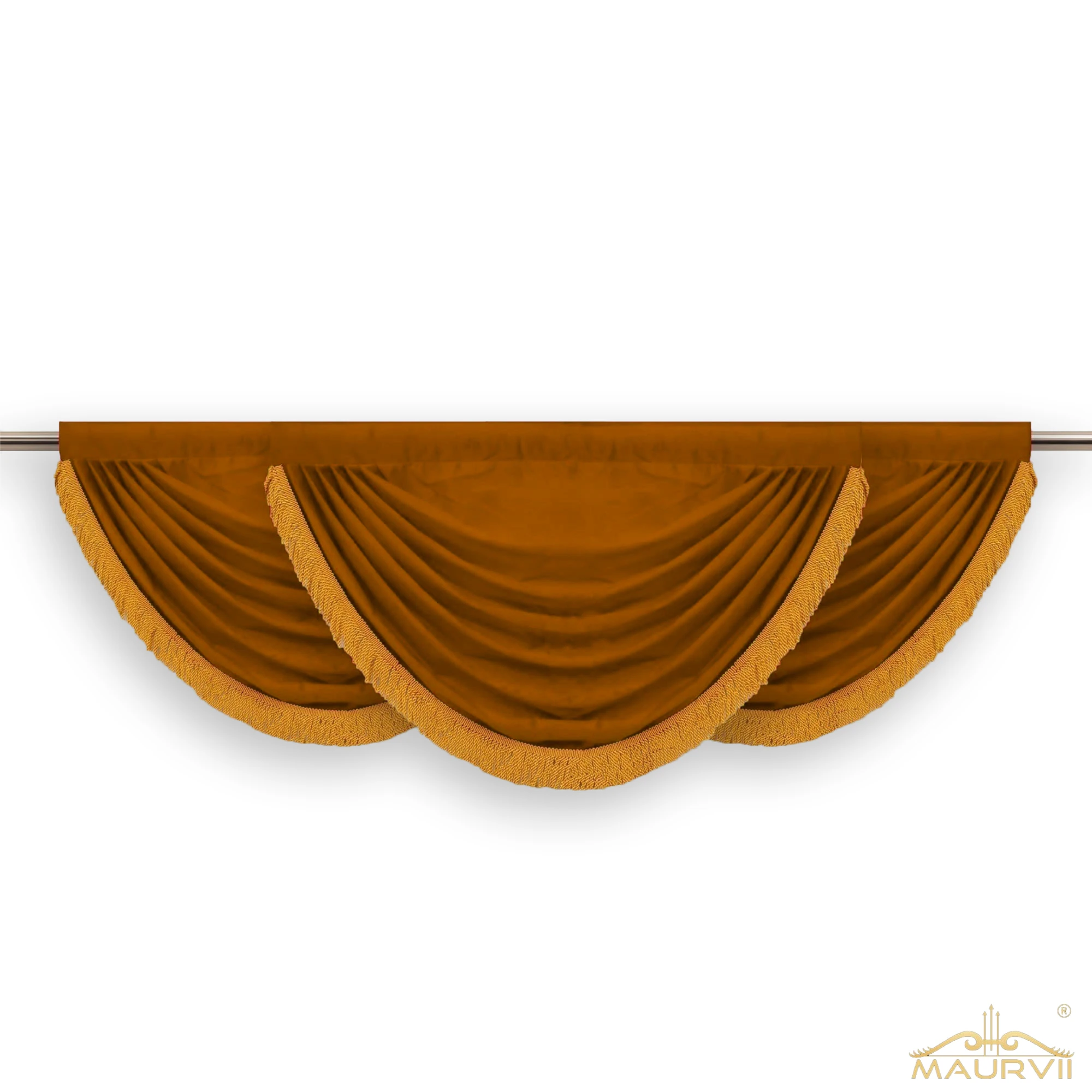 Camel brown valance curtains