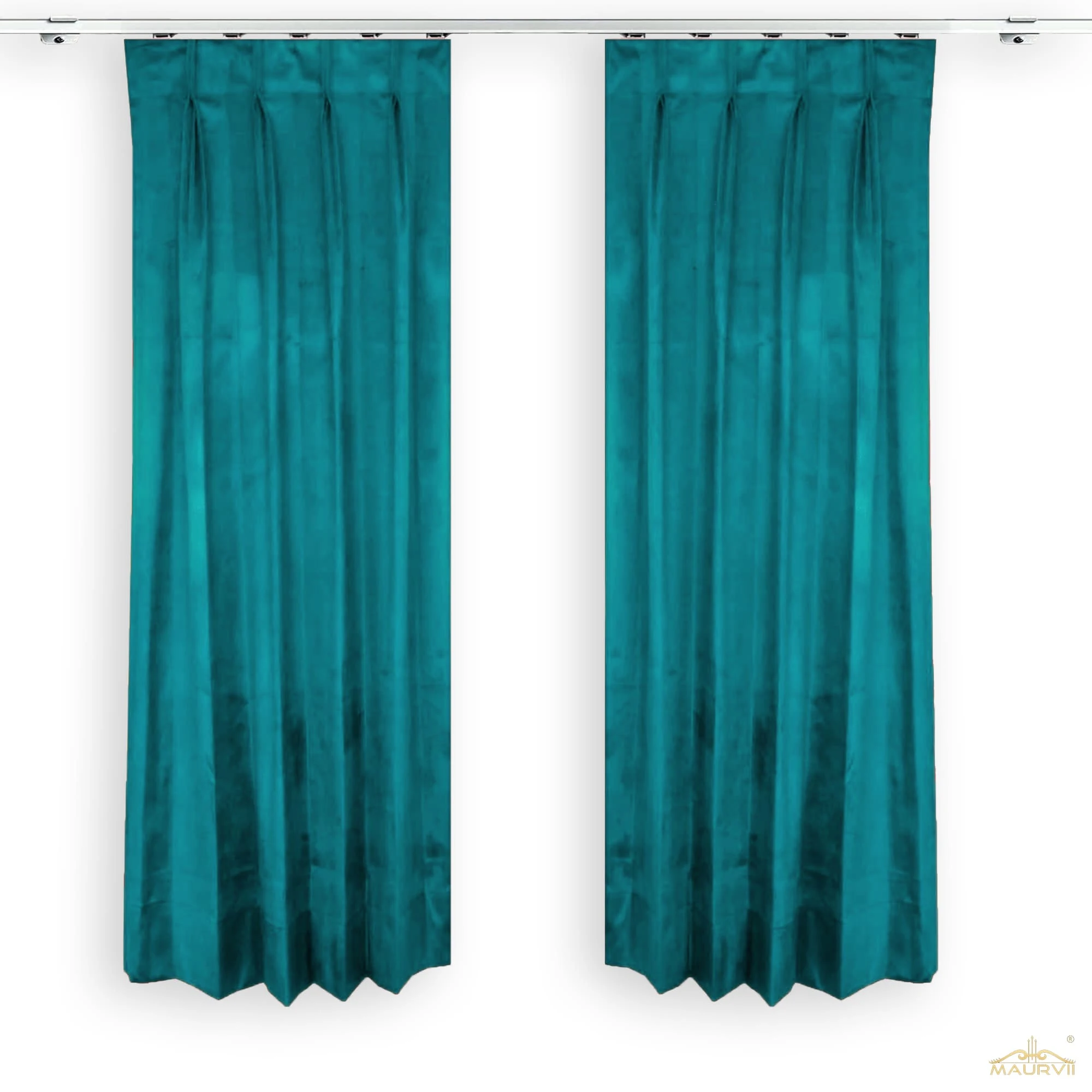 Aqua living room curtains
