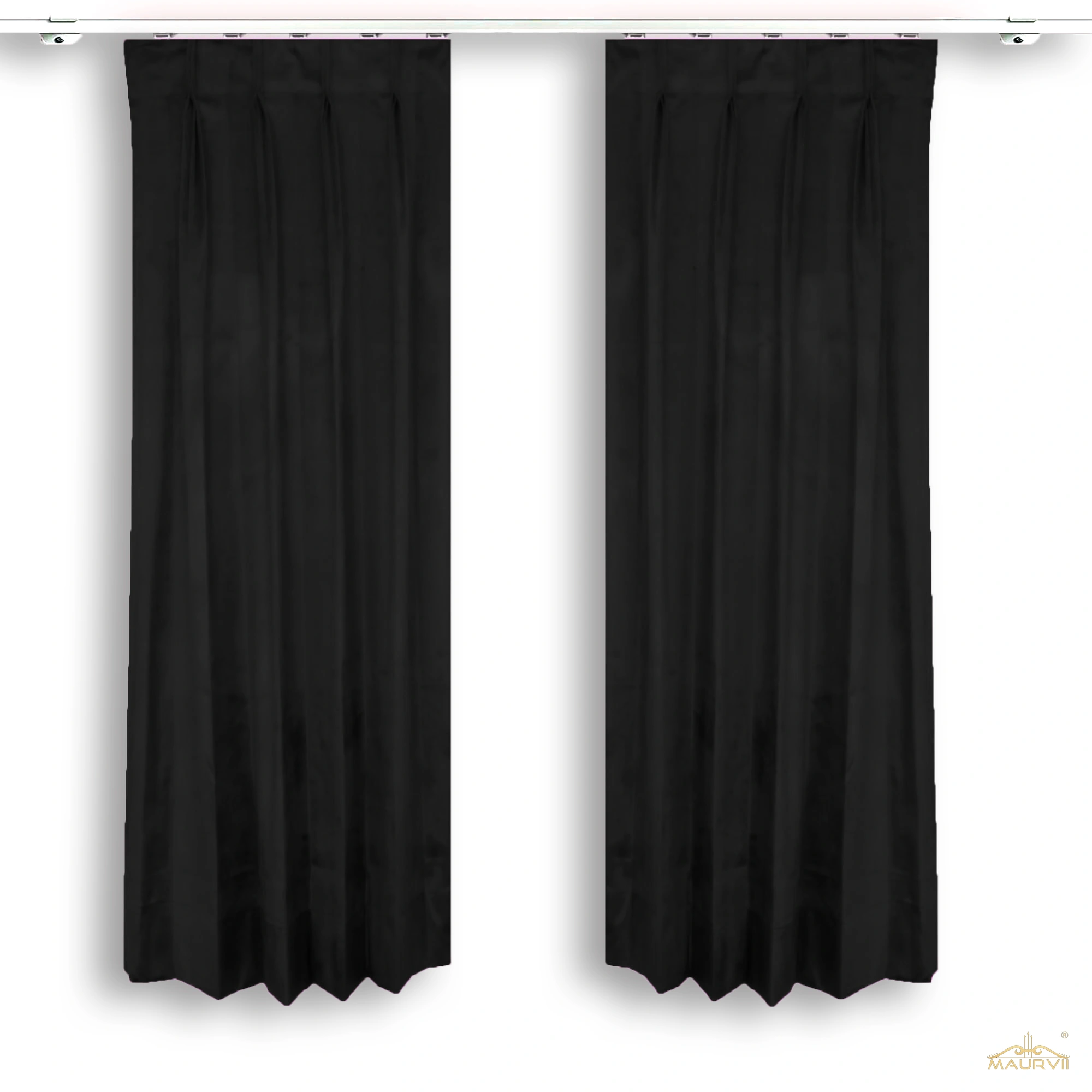 Black velvet room curtains for living room