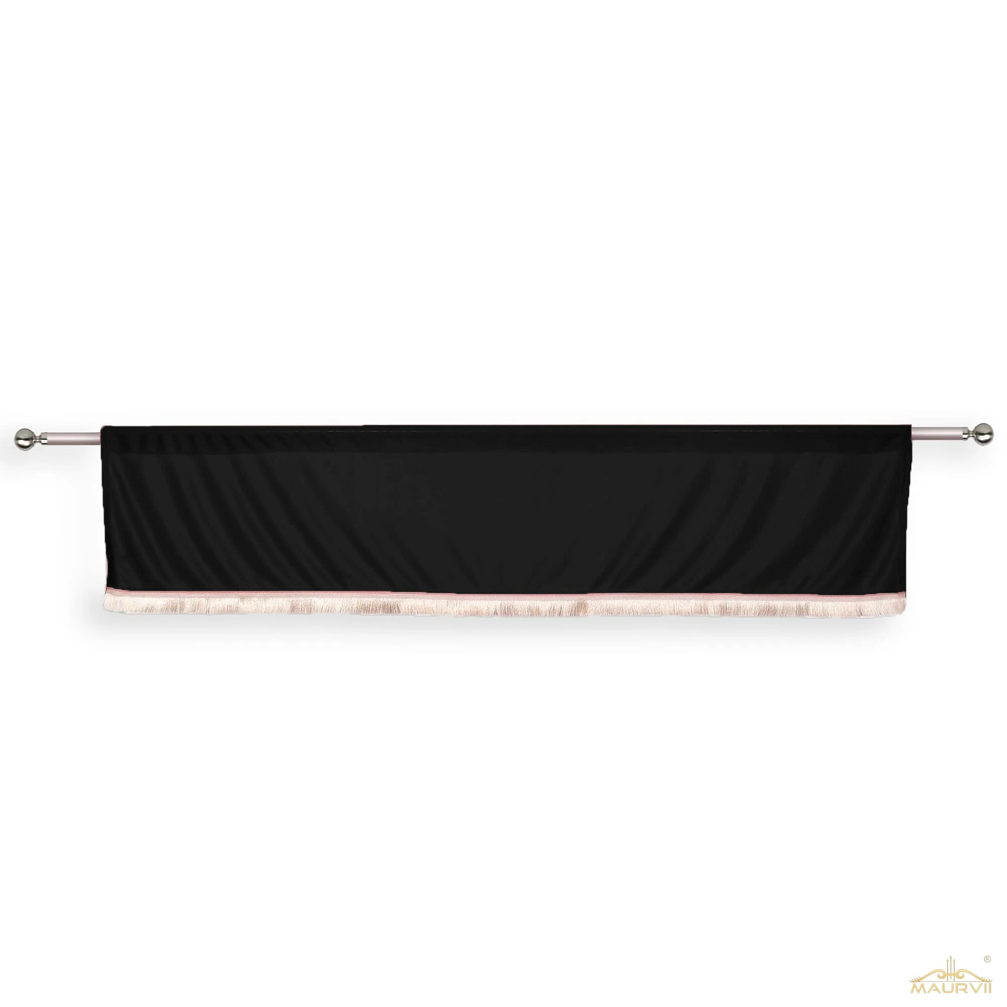 Black rod pocket valance curtains