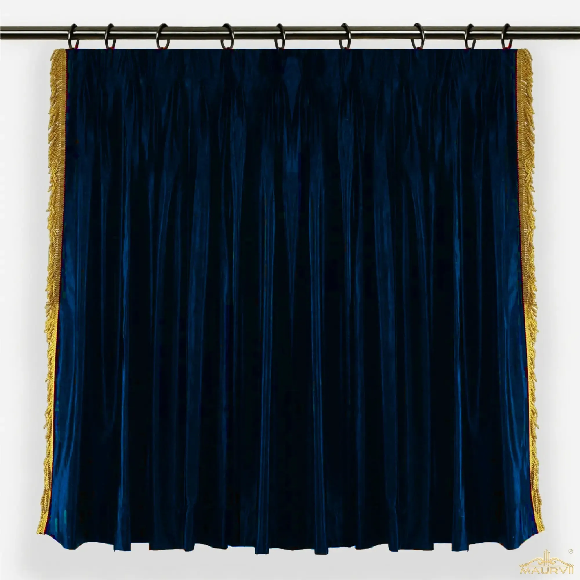 Navy Blue fringe curtains
