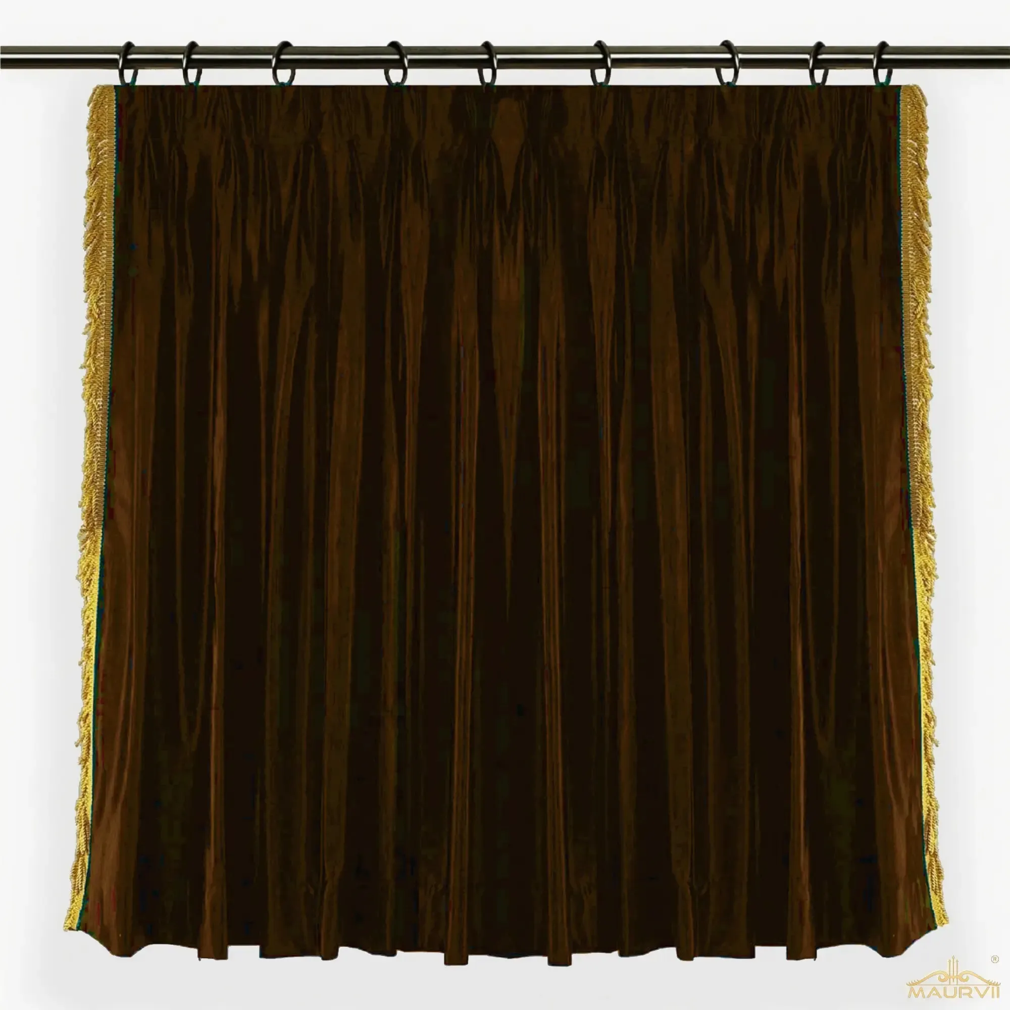 Brown stage curtains