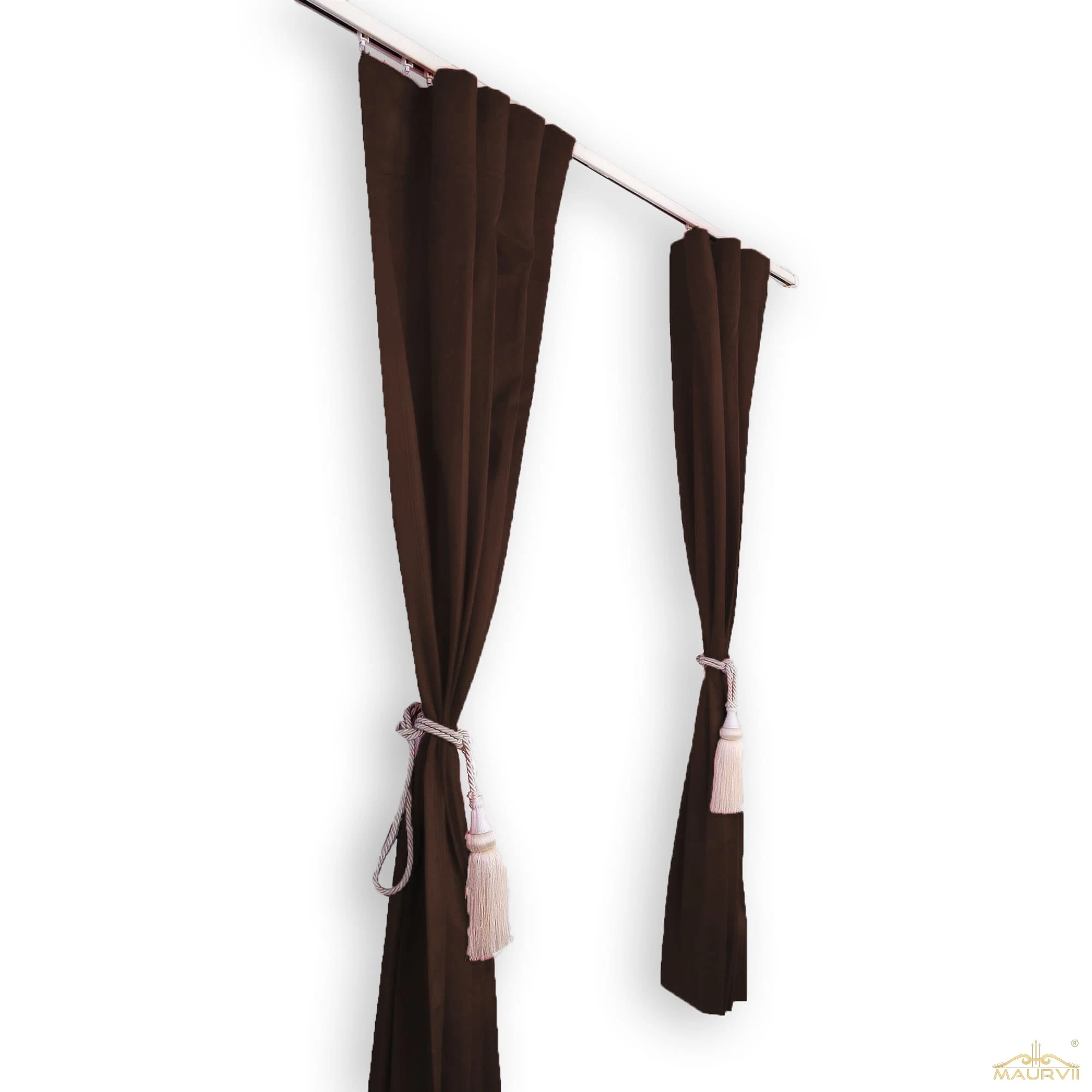 Brown living room drapes