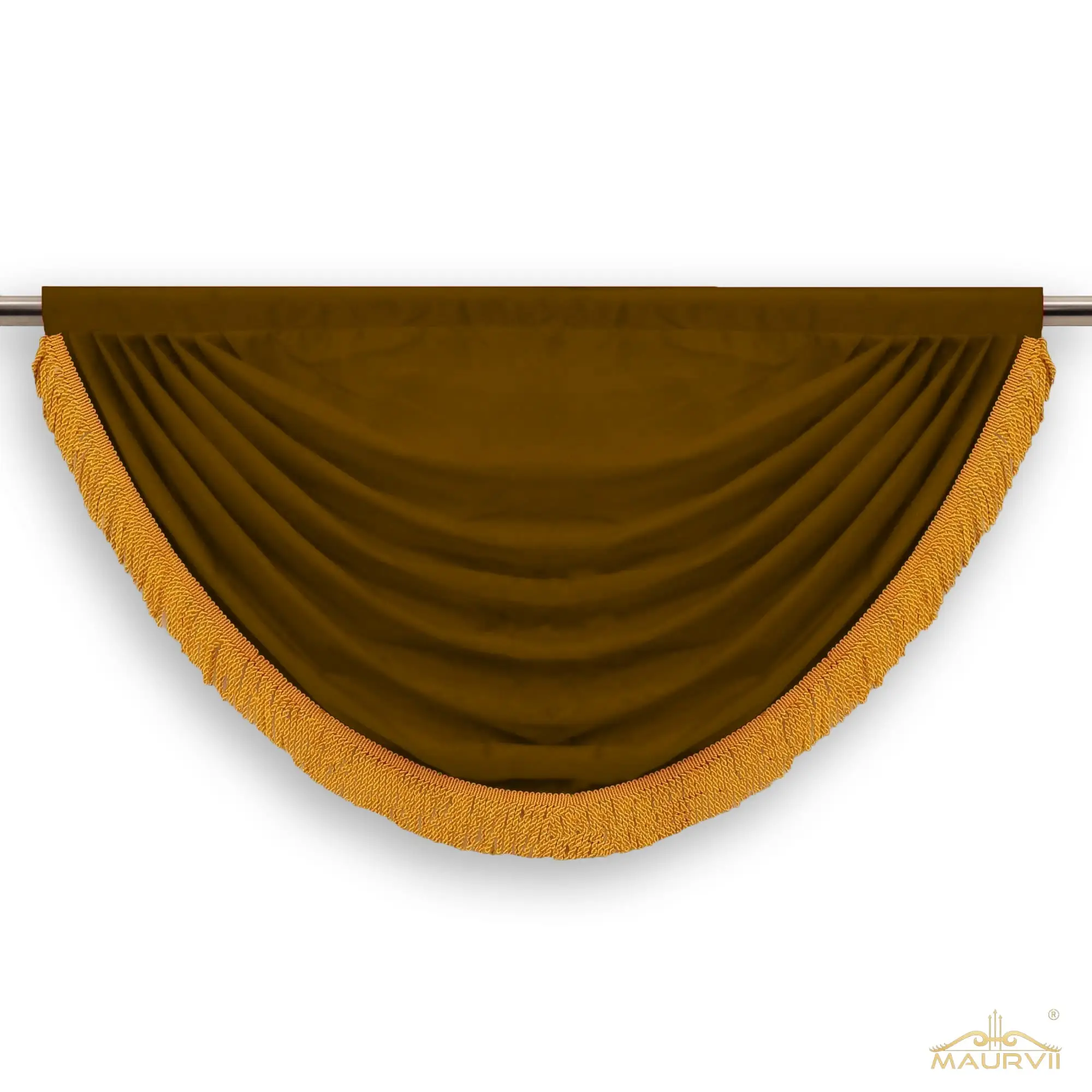 Brown color valance curtains