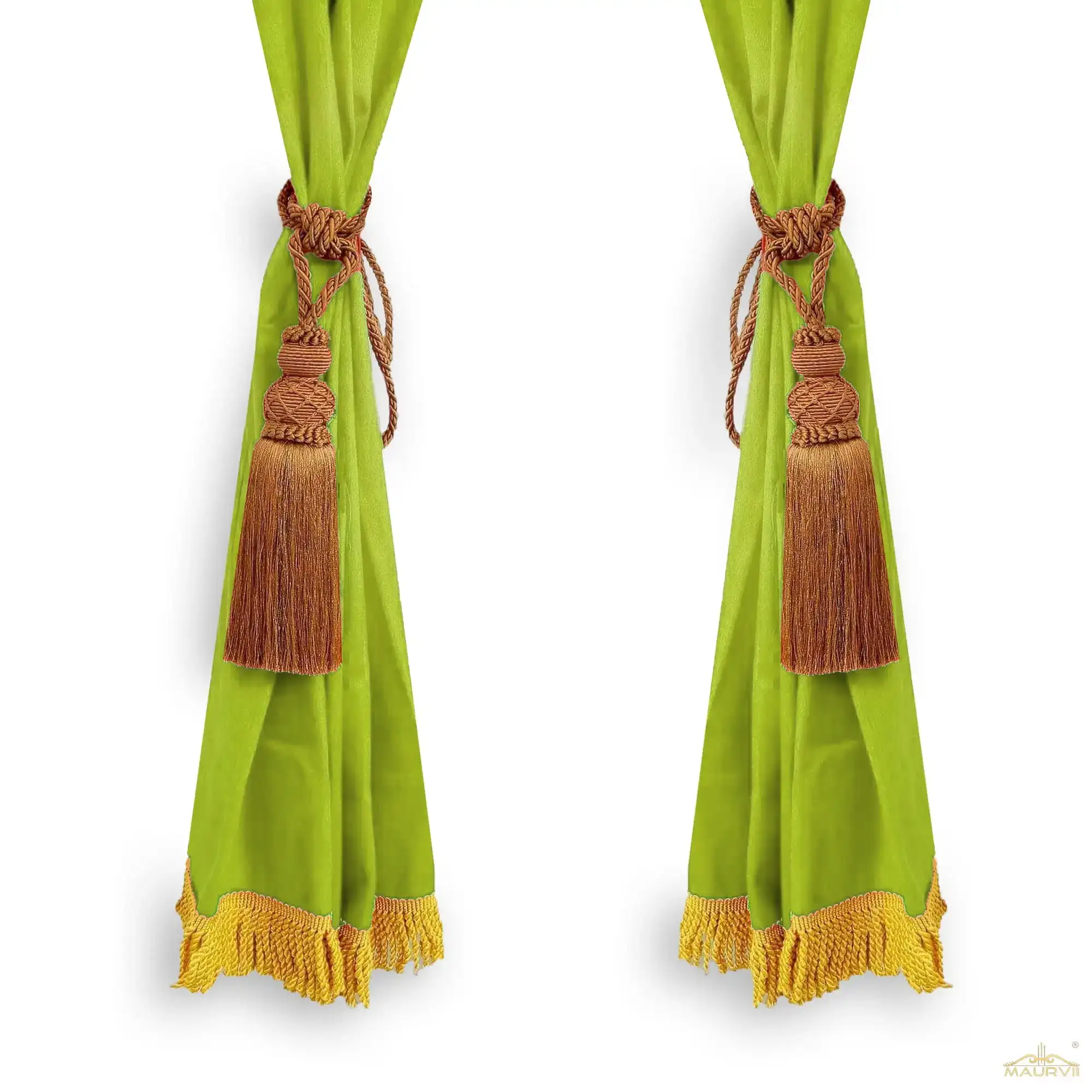 Green velvet curtains