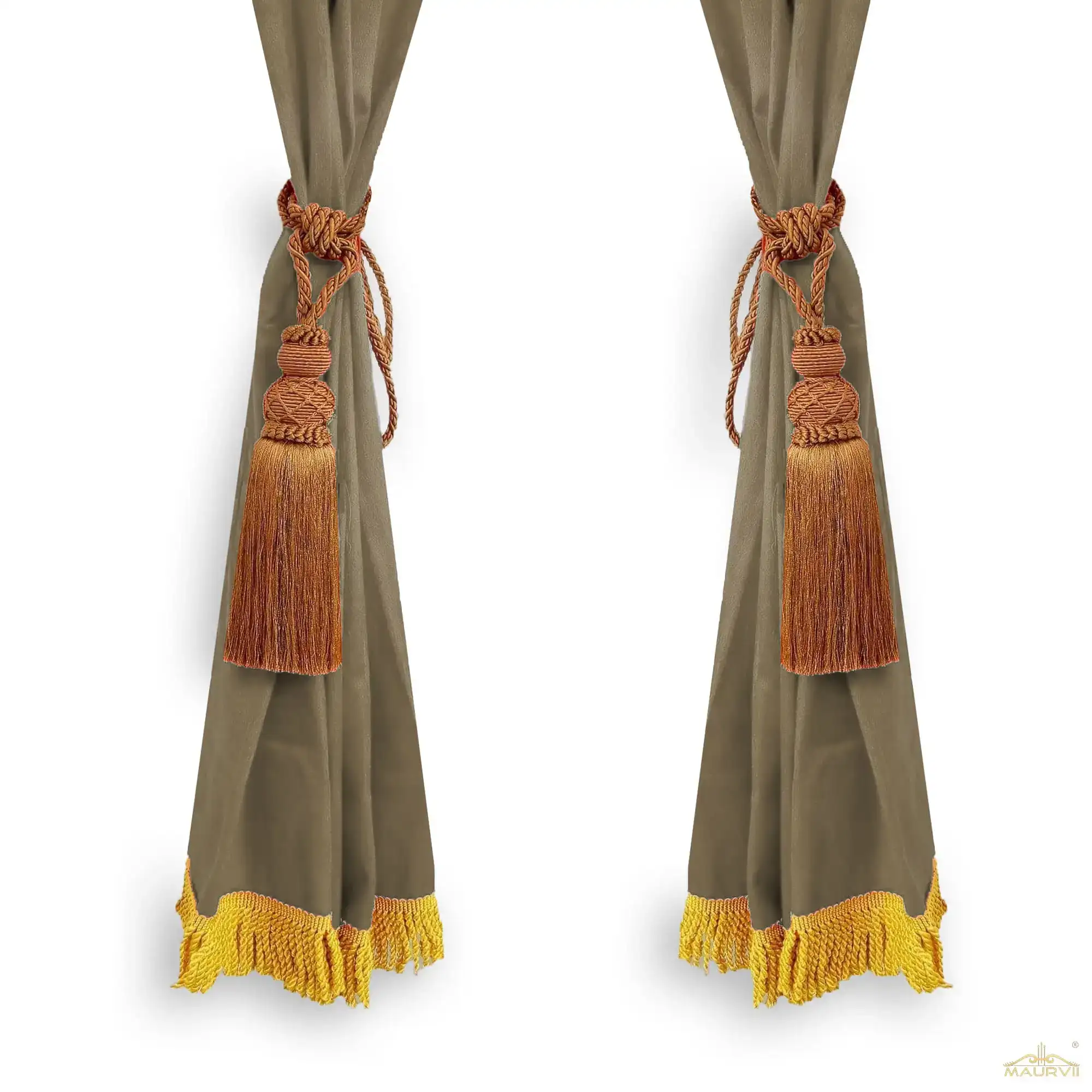 Light brown room curtains