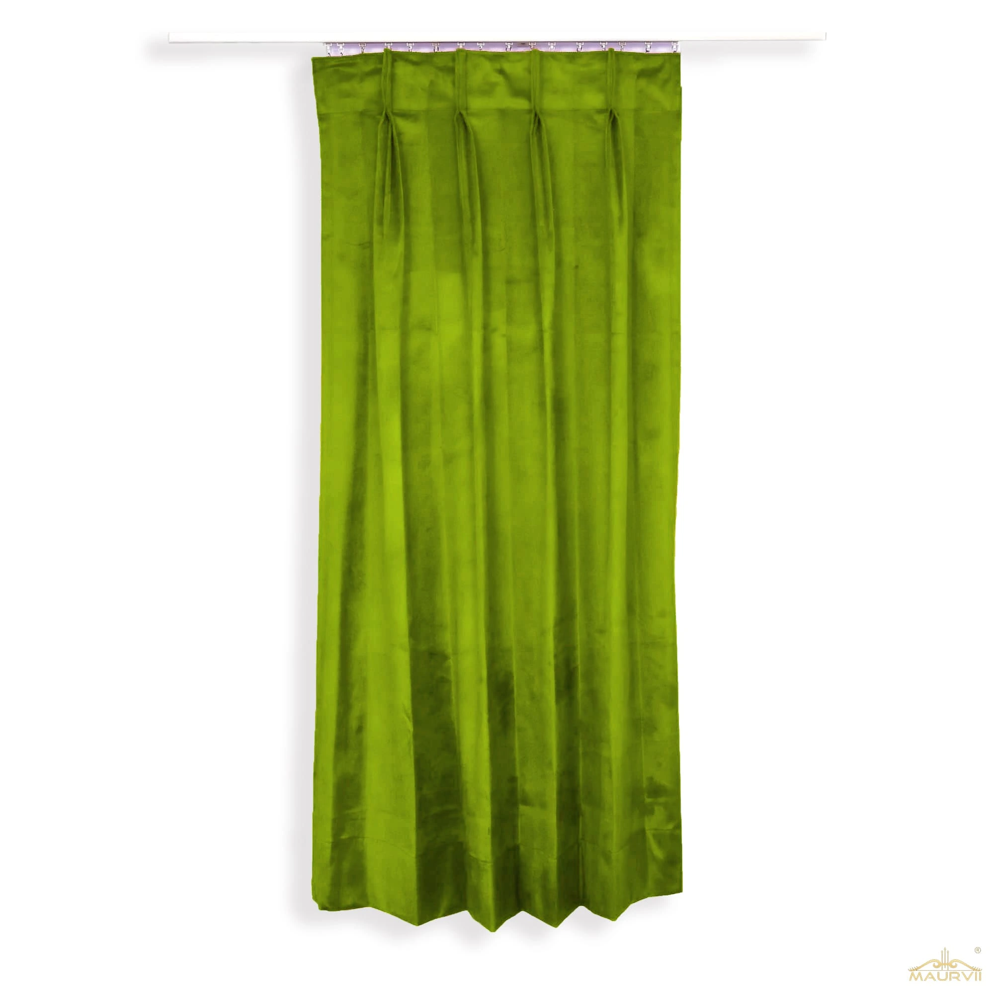 Green velvet home theater curtains