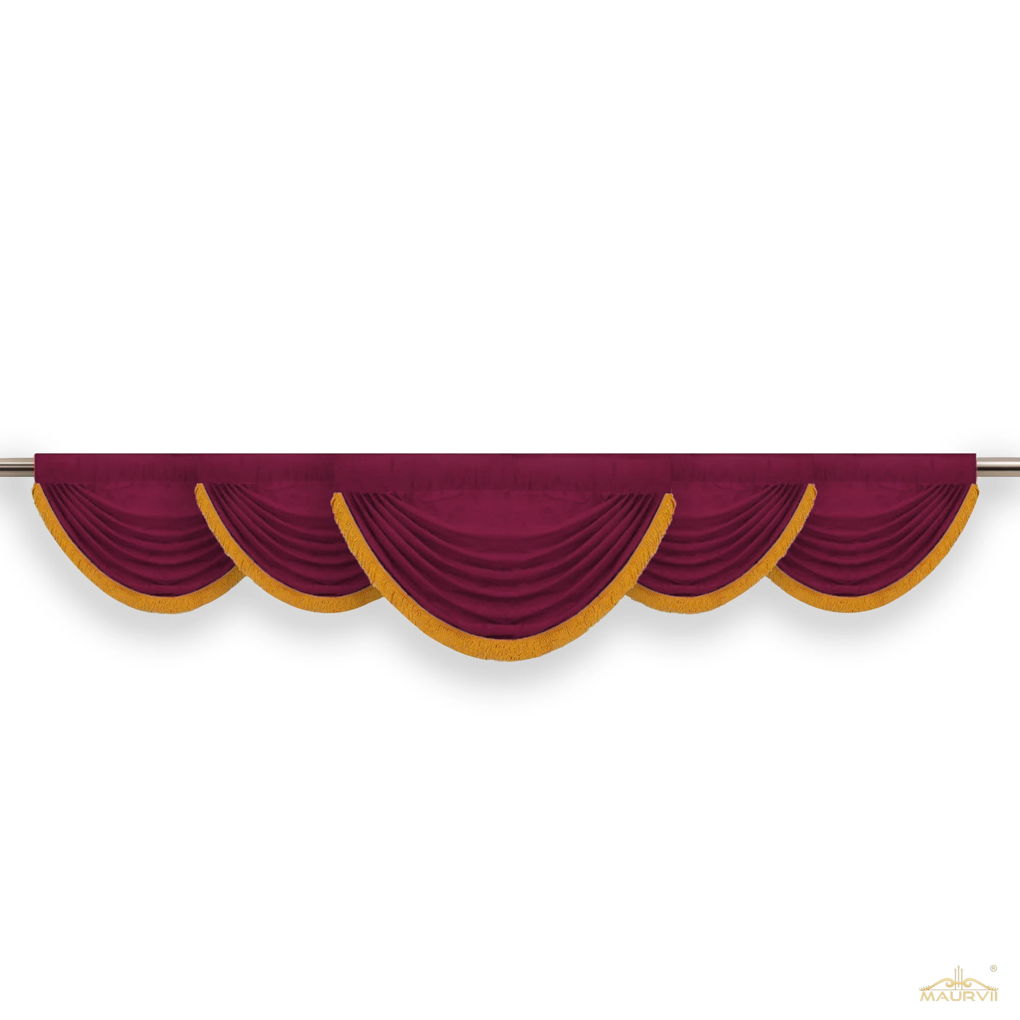 Maroon velvet valance for theater decoration