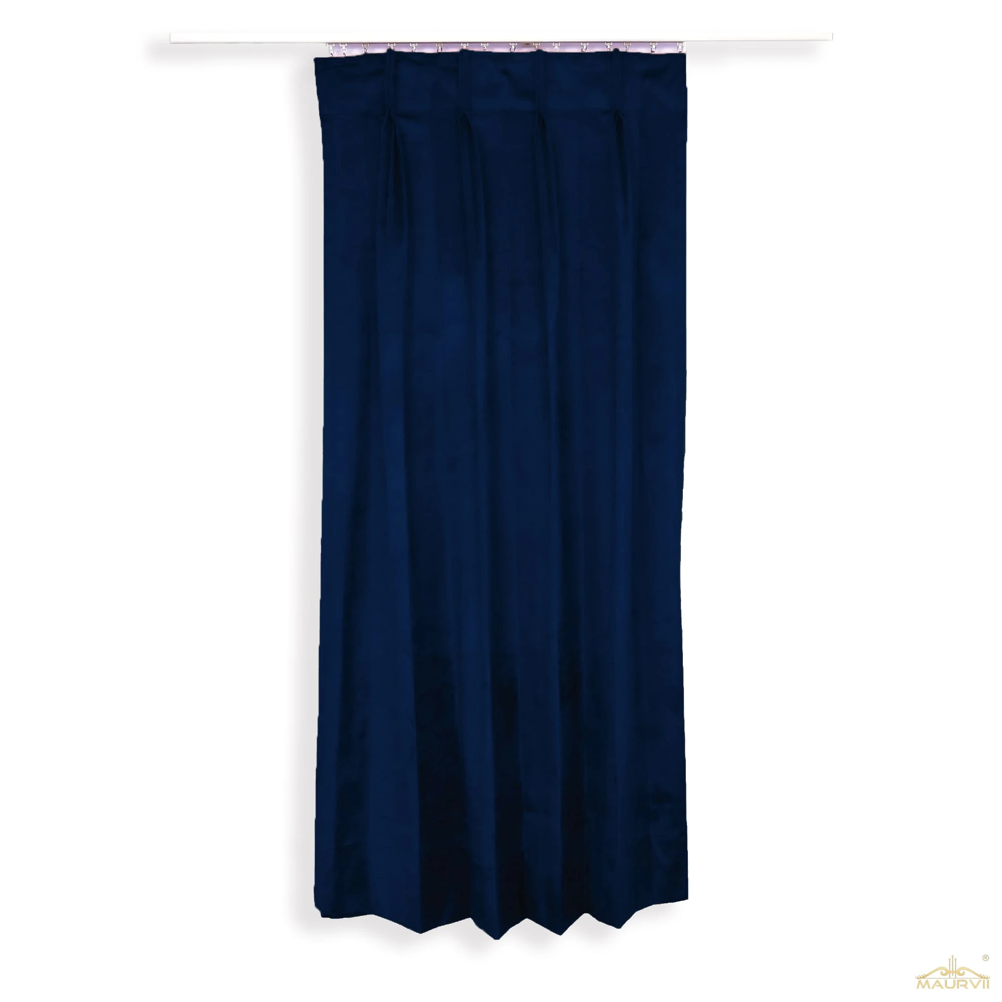 Pleated velvet draperies