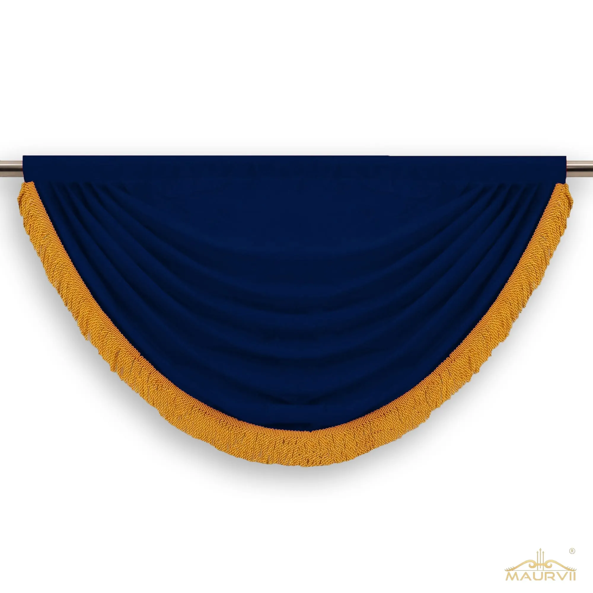 Navy blue valance curtains