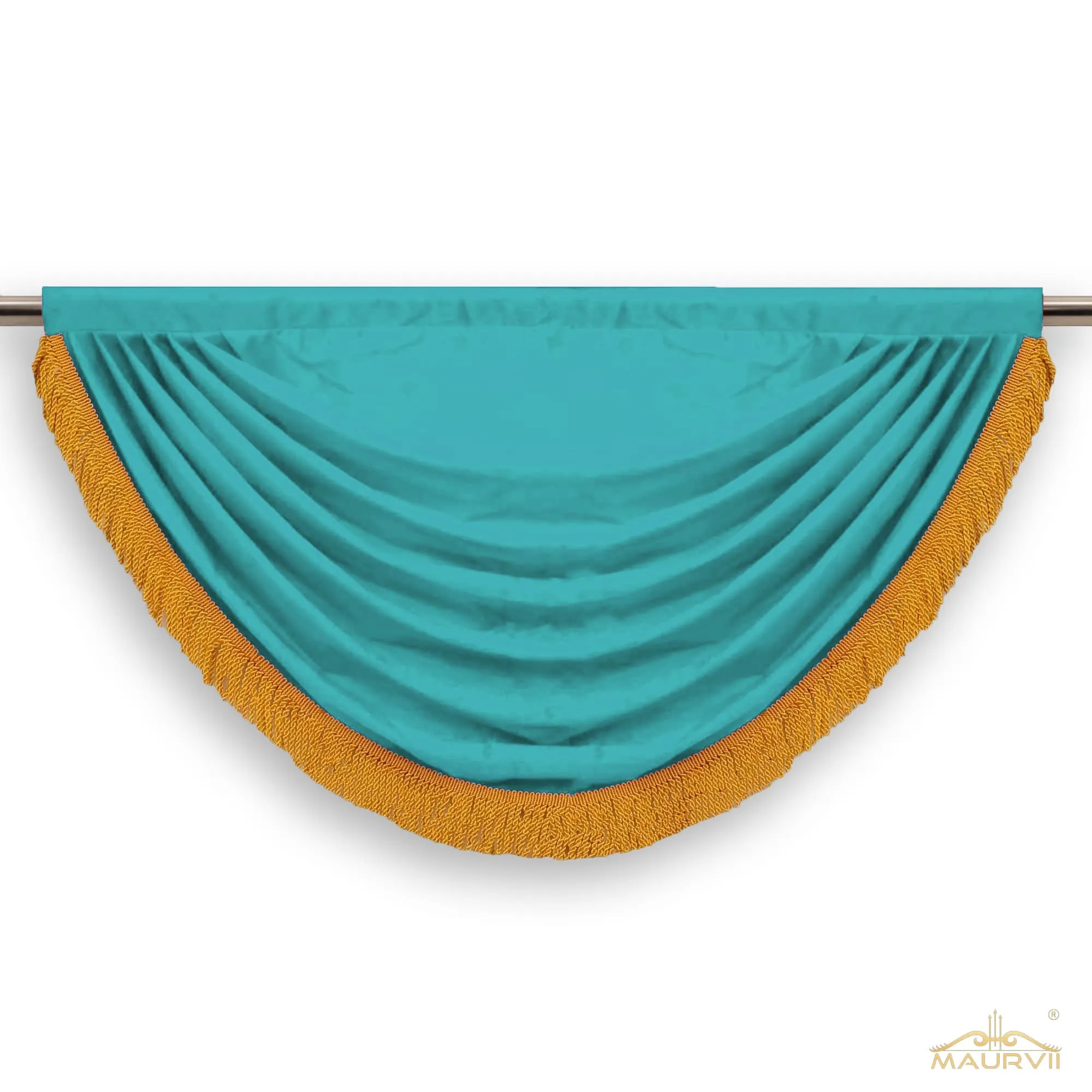 Aqua color valance curtains
