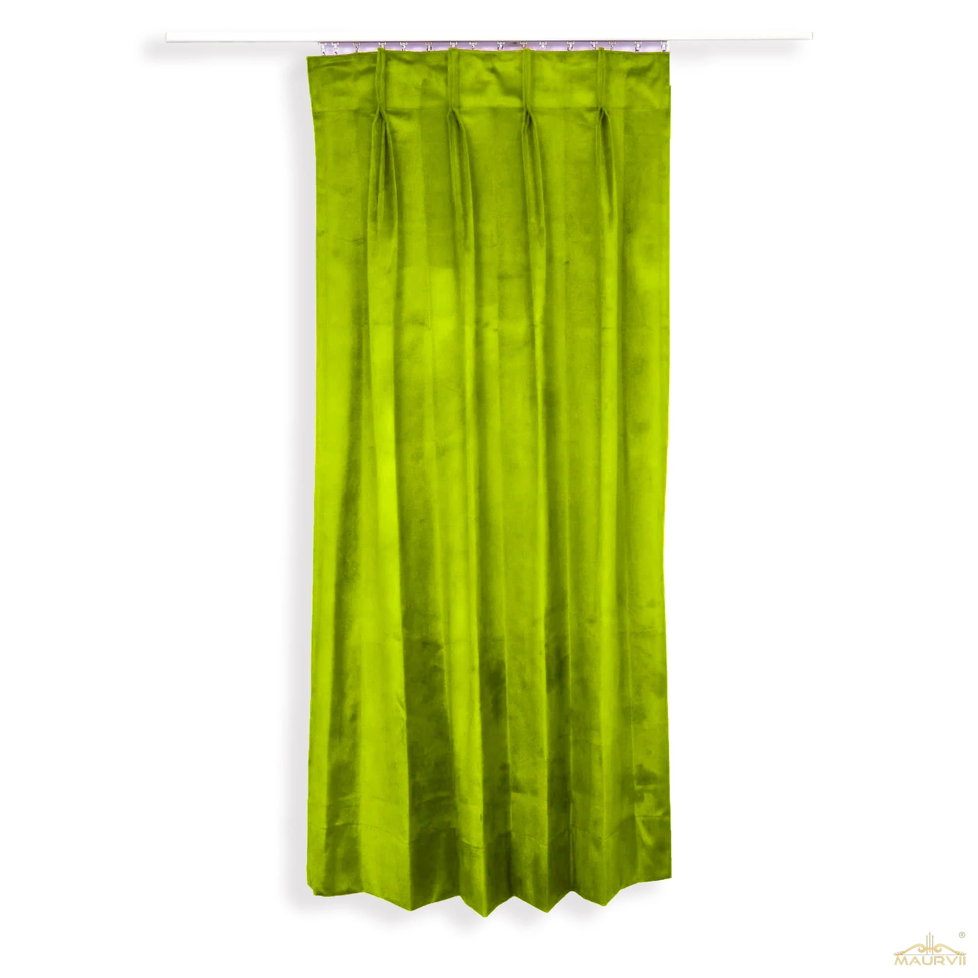 Pale green theater drapes