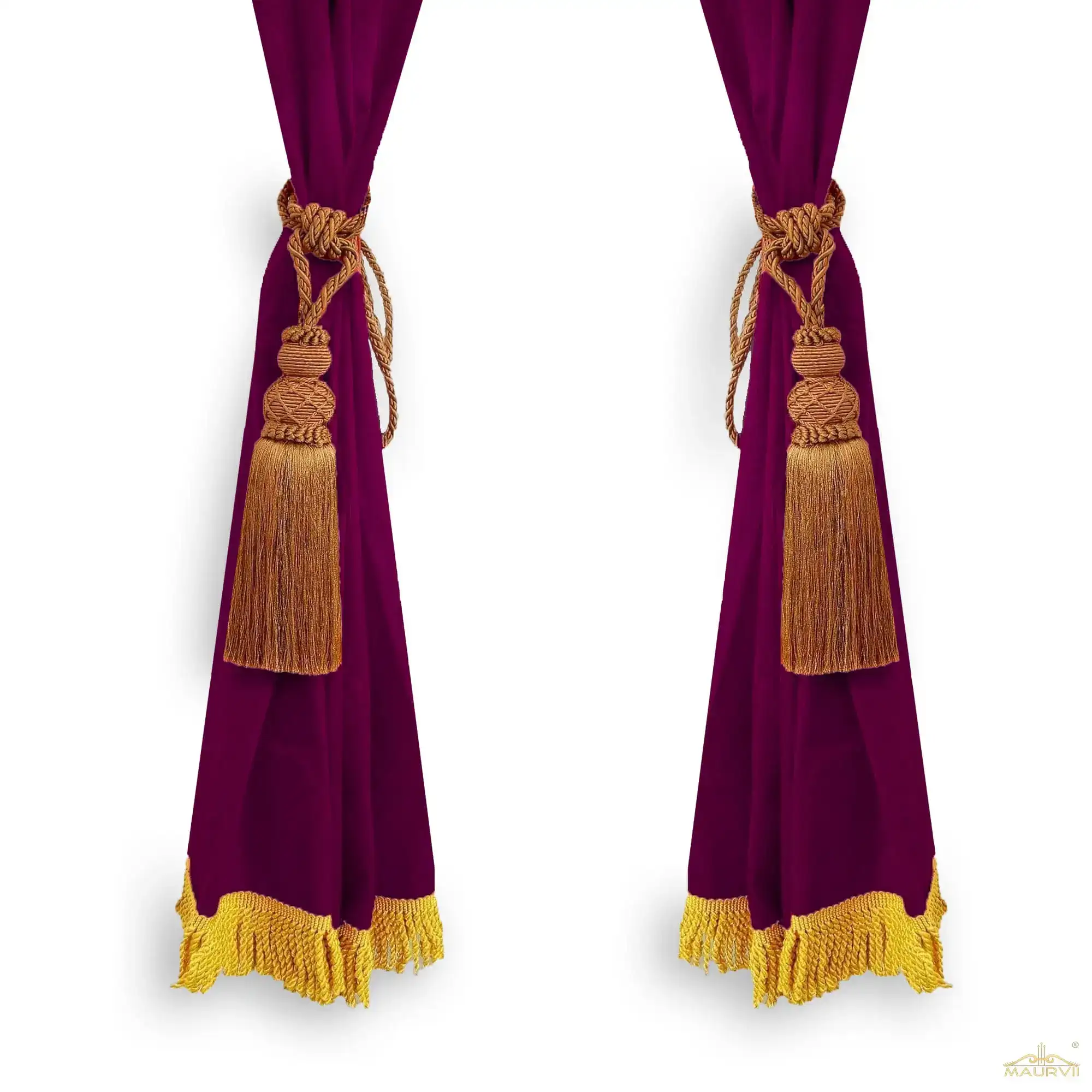 Plum tassel curtains