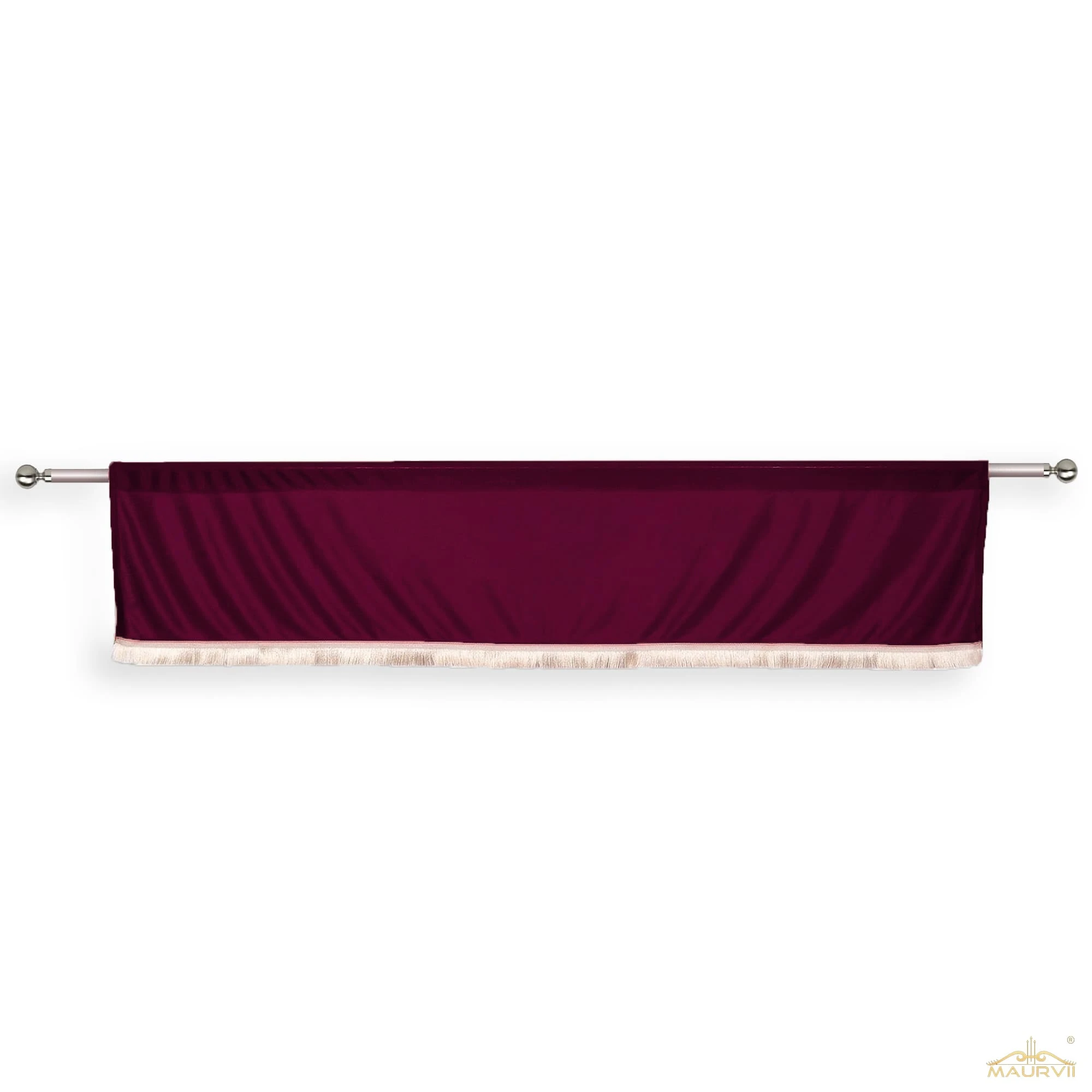 Burgundy rod pocket valance curtains