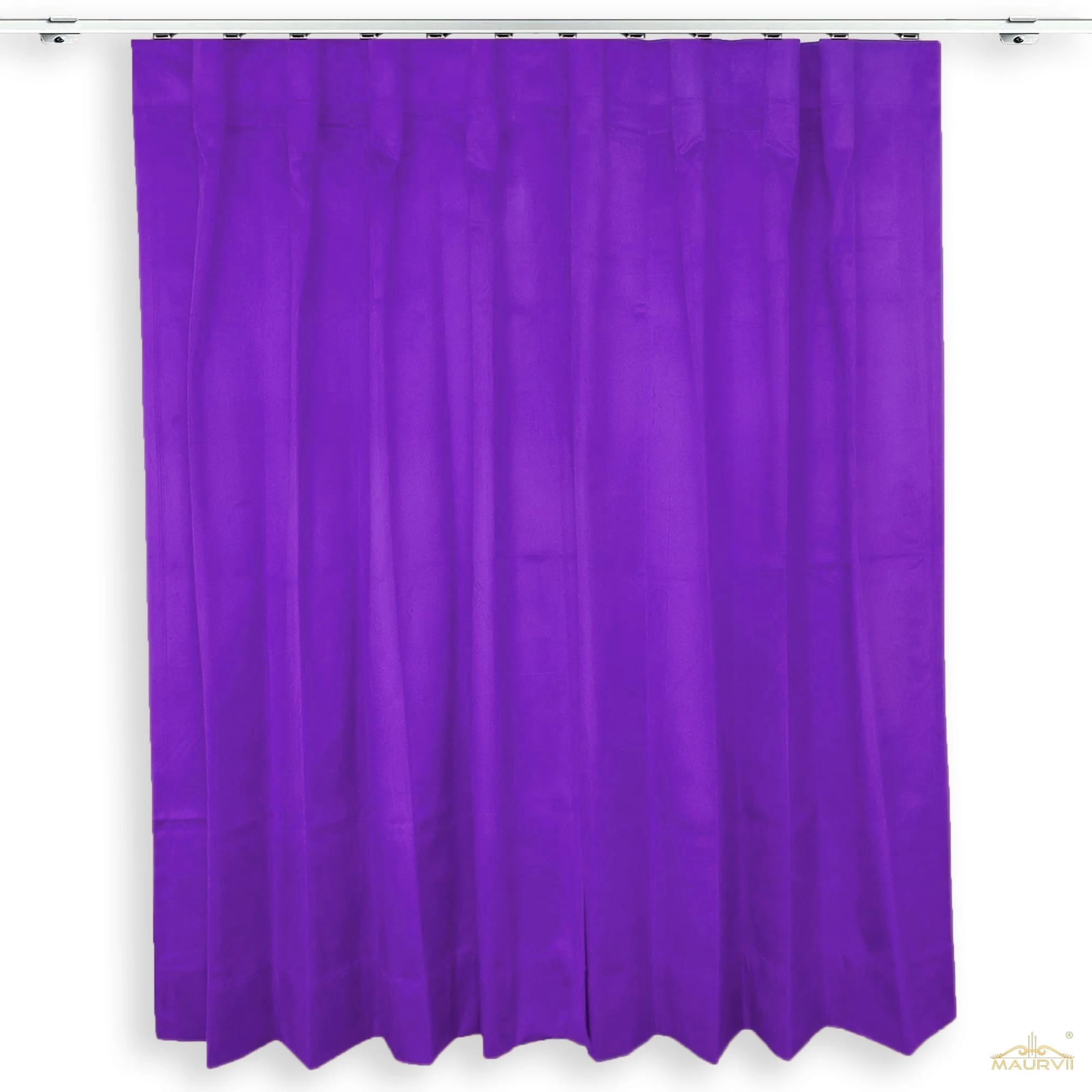 Purple drapes with pleated pattern