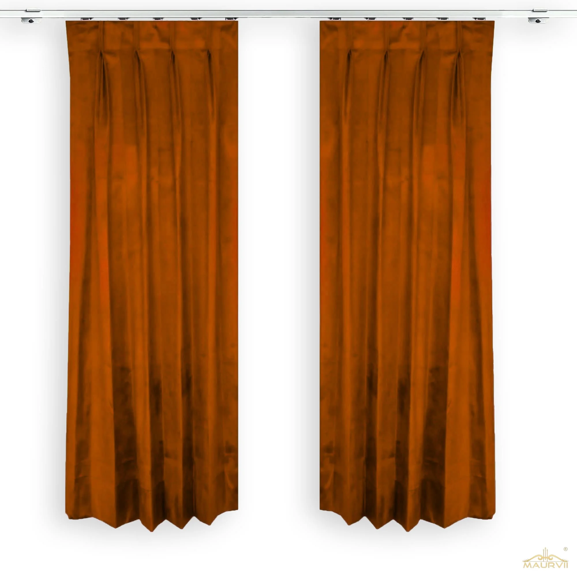 Rust living room curtains