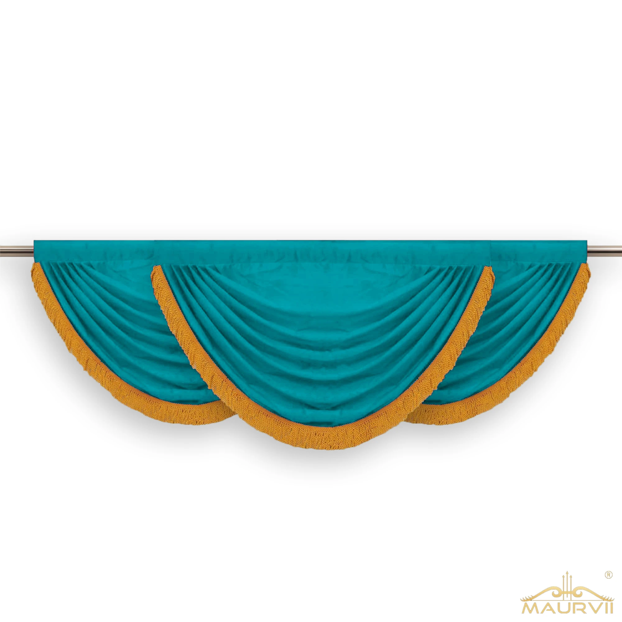 Aqua swag valance curtains