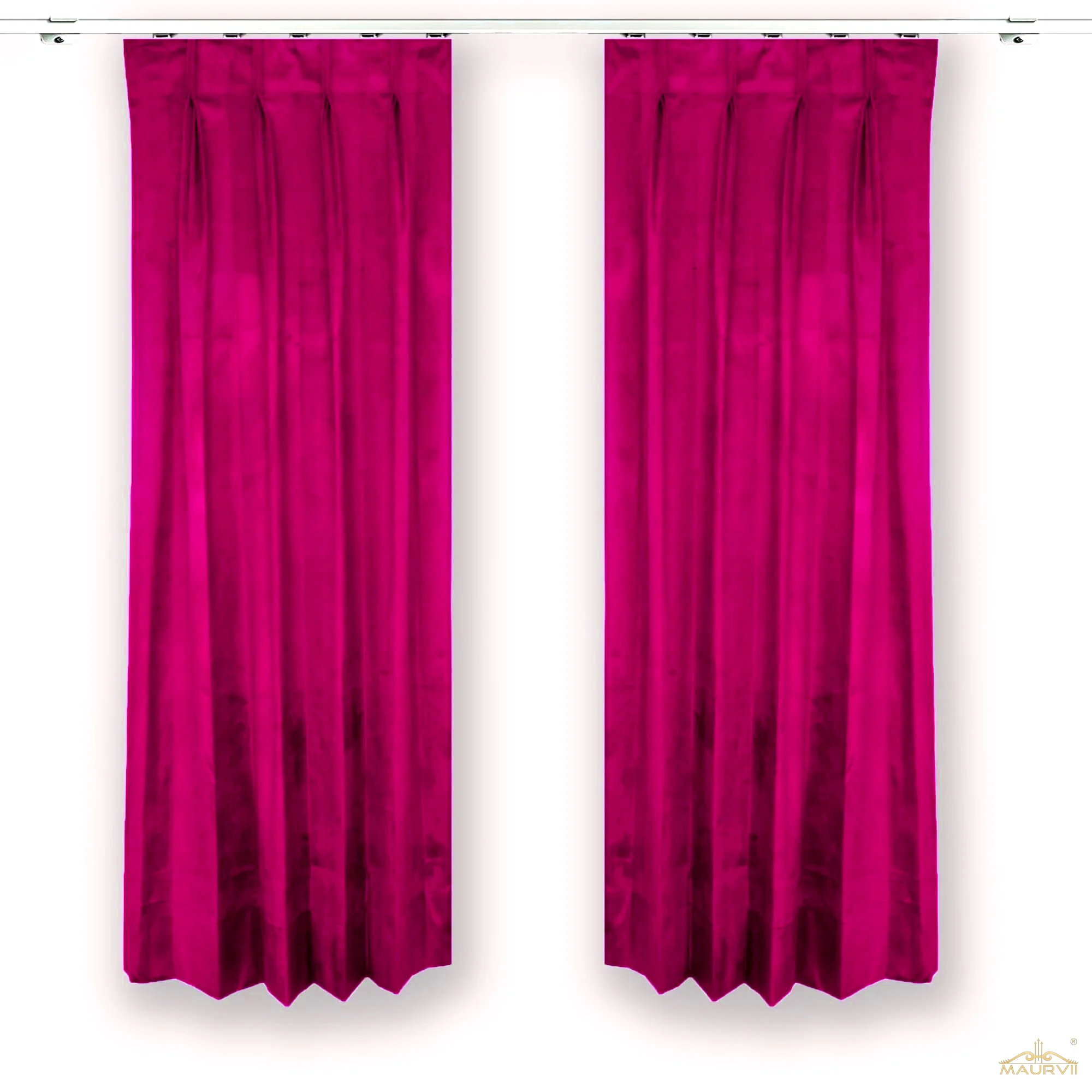 Violet red room curtains