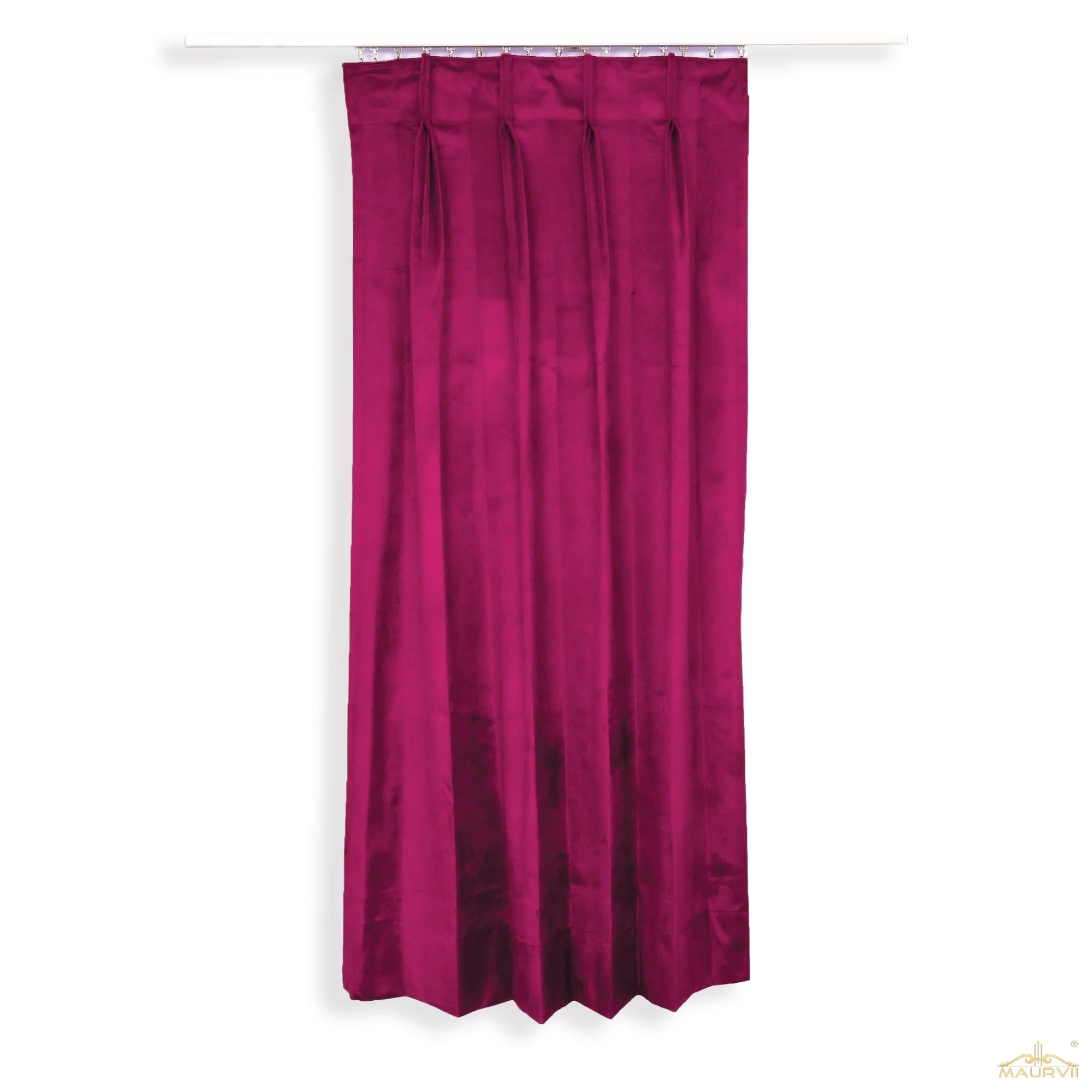 Violet red drapes for home theater